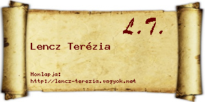 Lencz Terézia névjegykártya